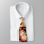 Herfst vibes Patroon Porcupine Zwart BG Stropdas (Gebonden)