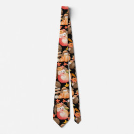 Herfst vibes Patroon Porcupine Zwart BG Stropdas