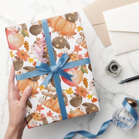 Herfst vibes patroon stekelvarken cadeaupapier (Geschenken)