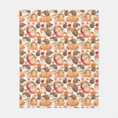 Herfst vibes patroon stekelvarken fleece deken (Voorkant)