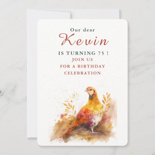 Herfst vibes Pheasant - Verjaardagsuitnodiging Kaa Kaart (Voorkant)