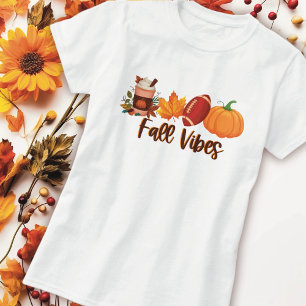 Herfst Vibes Pompoen Spice Football T-shirt
