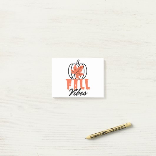 Herfst Vibes Post-it® Notes (Op bureau)