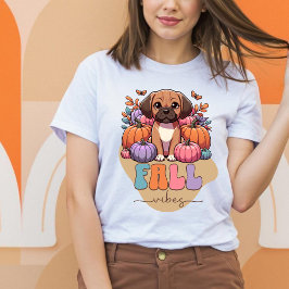 Herfst Vibes Puggle Dog Pumpkin Patch T-shirt