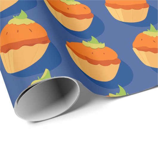 Herfst Vibes Pumpkin Cupcakes Gift Cadeaupapier (Rol Hoek)