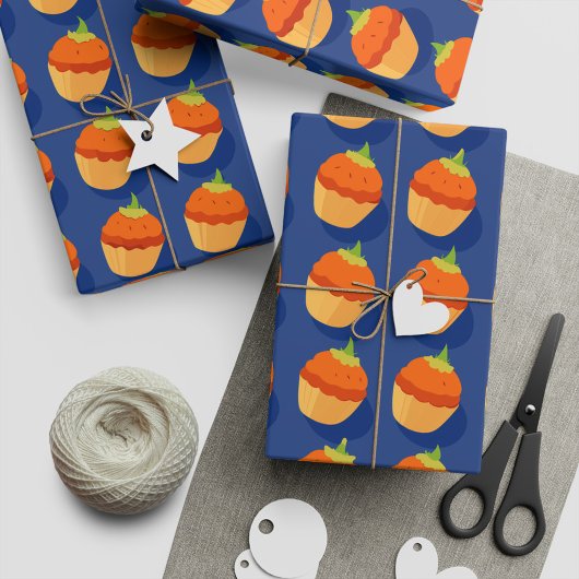 Herfst Vibes Pumpkin Cupcakes Gift Cadeaupapier