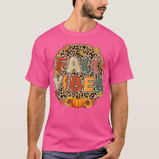 Herfst Vibes Pumpkin Herfst Autumn Leopard Print H T-shirt