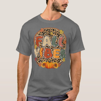 Herfst Vibes Pumpkin Herfst Autumn Leopard Print H T-shirt