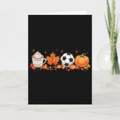 Herfst Vibes Pumpkin Spice Voetbal Halloween Herfs Kaart (Voorkant)