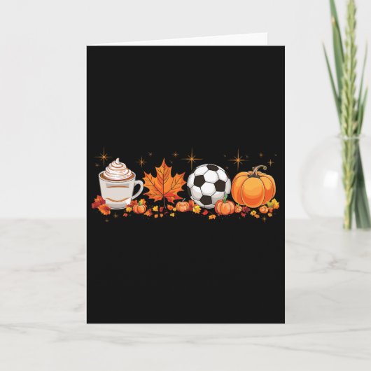 Herfst Vibes Pumpkin Spice Voetbal Halloween Herfs Kaart (Voorkant)