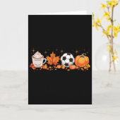 Herfst Vibes Pumpkin Spice Voetbal Halloween Herfs Kaart (Gele Bloem)