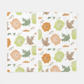 Herfst Vibes Pumpkin Theme Fleece Deken (Voorkant (Horizontaal))