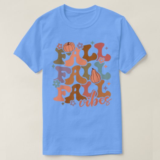 Herfst Vibes Retro Groovy Pumpkin Pumpkin Herfst T-shirt (Design voorkant)