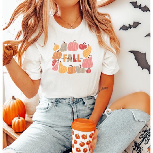Herfst Vibes Retro Pompoenen Kleurrijk T-shirt