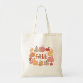 Herfst Vibes Retro Pompoenen Kleurrijke Herfst Tote Bag
