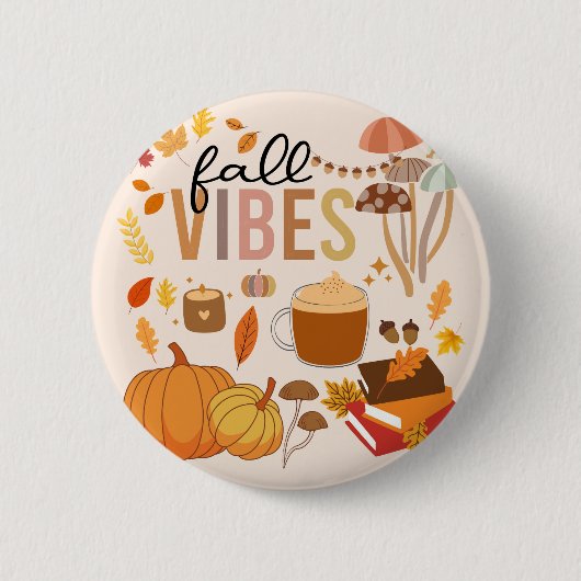 Herfst Vibes Ronde Button 5,7 Cm (Voorkant)