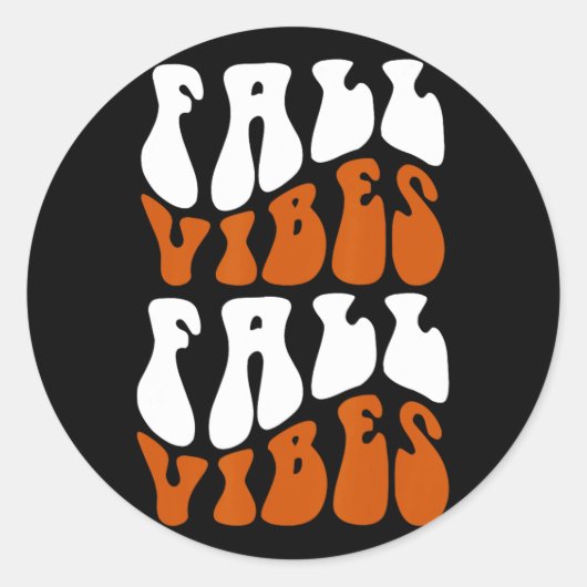Herfst Vibes Ronde Sticker (Voorkant)