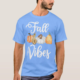 Herfst vibes schattige herfstpompoen halloween tha t-shirt