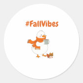 Herfst Vibes Sticker – Schattige Eend Herfst Gezel (Voorkant)