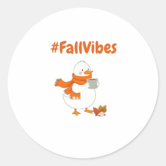 Herfst Vibes Sticker – Schattige Eend Herfst Gezel