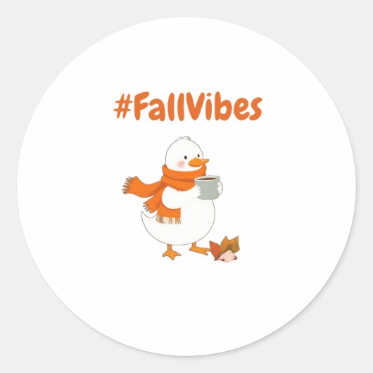 Herfst Vibes Sticker – Schattige Eend Herfst Gezel (Voorkant)