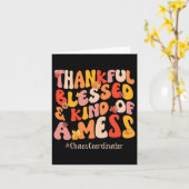 Herfst Vibes Thankful Blessed Chaos Coordinator da Kaart (Gele Bloem)