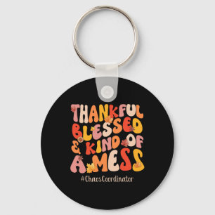 Herfst Vibes Thankful Blessed Chaos Coordinator da Sleutelhanger