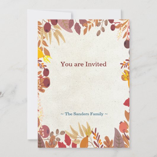 Herfst Vibes Thanksgiving Dinner Custom Kaart (Achterkant)