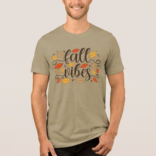 Herfst Vibes Tri-Blend Shirt (Voorkant)