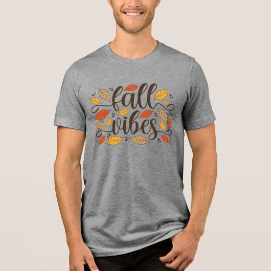 Herfst Vibes Tri-Blend Shirt (Voorkant)