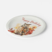 Herfst vibes Uil - Verjaardag Papieren Bordje (Gekanteld)