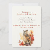 Herfst vibes Uil - Verjaardagsuitnodiging Kaart (Achterkant)