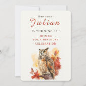 Herfst vibes Uil - Verjaardagsuitnodiging Kaart (Voorkant)