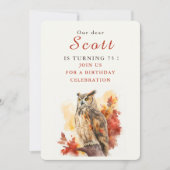 Herfst vibes Uil - Verjaardagsuitnodiging Kaart (Voorkant)