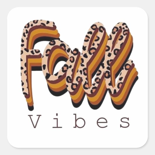 Herfst Vibes Vierkante Sticker (Voorkant)