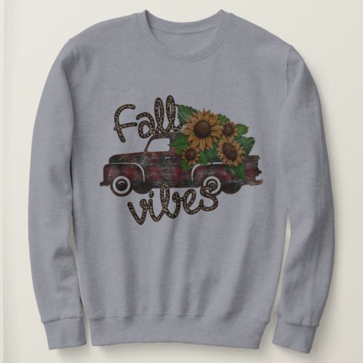 Herfst Vibes | Vrachtwagen en zonnebloemen Trui (Design voorkant)