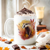 Herfst Vibes Waterverf Badger - Koffiemok