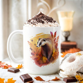 Herfst Vibes Waterverf Badger - Koffiemok