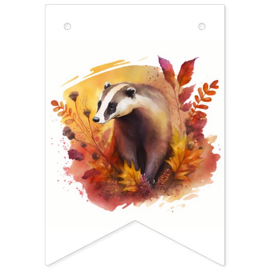 Herfst Vibes Waterverf das - Verjaardag Vlaggetjes (Eerste vlag)