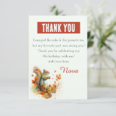 Herfst Vibes Waterverf Eekhoorn - Verjaardag Bedankkaart (Staand voorkant)