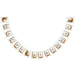 Herfst Vibes Waterverf Eekhoorn - Verjaardag Vlaggetjes