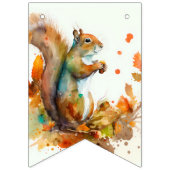 Herfst Vibes Waterverf Eekhoorn - Verjaardag Vlaggetjes (Eerste vlag)
