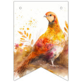 Herfst Vibes Waterverf fazant - Verjaardag Vlaggetjes (Eerste vlag)