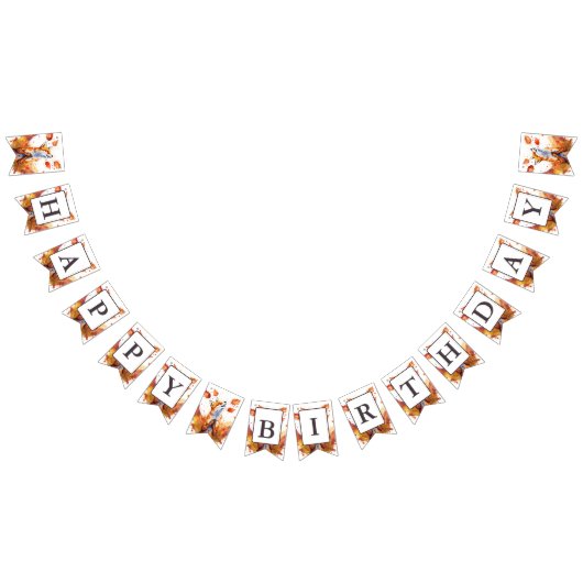 Herfst Vibes Waterverf Fox - Verjaardag Vlaggetjes (Alle)