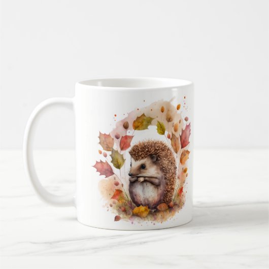 Herfst Vibes Waterverf Hedgehog - Koffiemok (Links)
