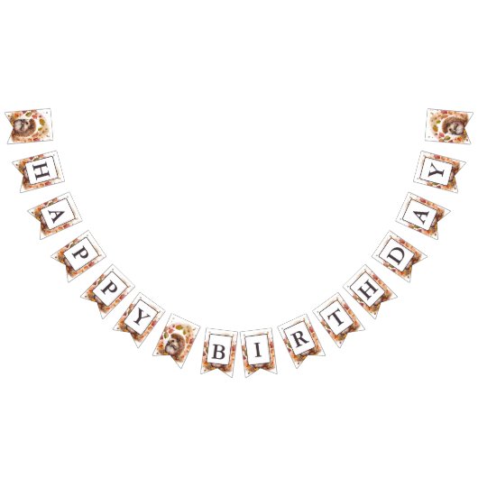 Herfst Vibes Waterverf Hedgehog - Verjaardag Vlaggetjes (Alle)