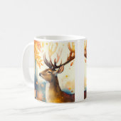 Herfst Vibes Waterverf Herten - Koffiemok (Voorkant links)