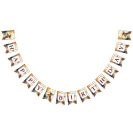 Herfst Vibes Waterverf Herten - Verjaardag Vlaggetjes