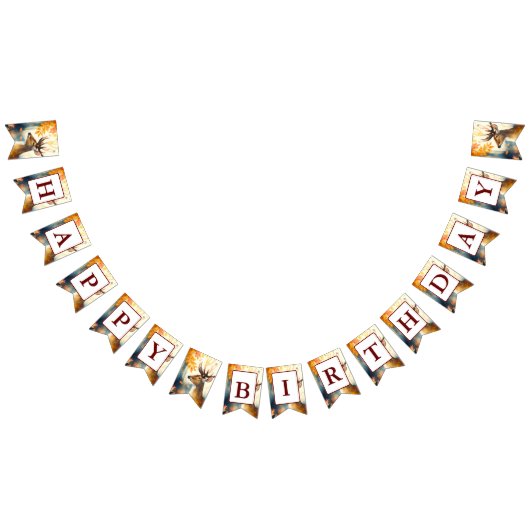 Herfst Vibes Waterverf Herten - Verjaardag Vlaggetjes (Alle)