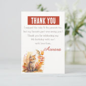 Herfst Vibes Waterverf Kitten - Verjaardag Bedankkaart (Staand voorkant)